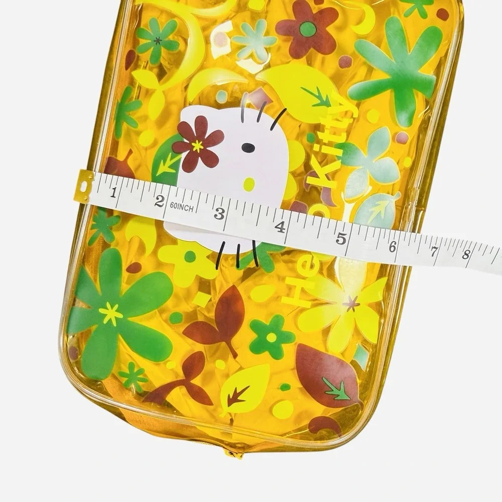 Sanrio Hello Kitty Vintage 2000 Clear Yellow PVC Cosmetic Bag Pouch Y2K